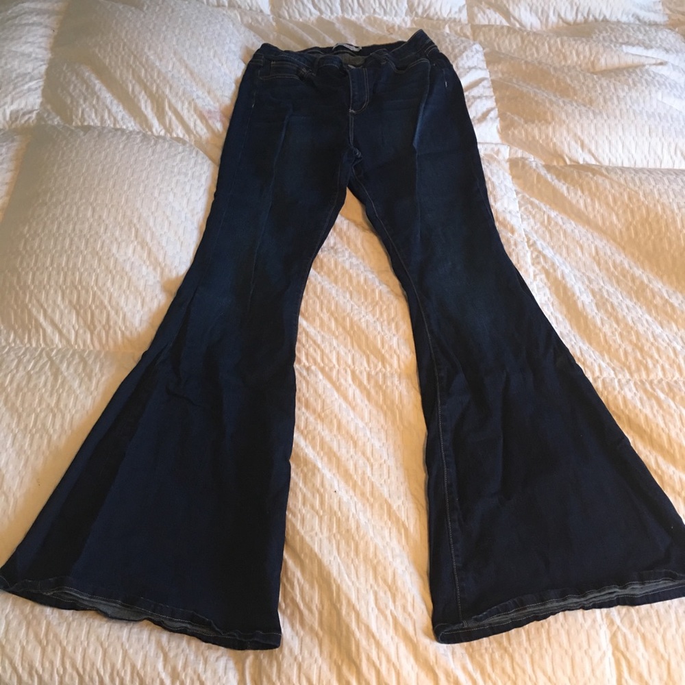 2 for $14! JustFab high rise bell bottom jeans